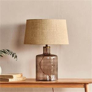 Nkuku Edina Recycled Glass Table Lamp Smoke Brown Small